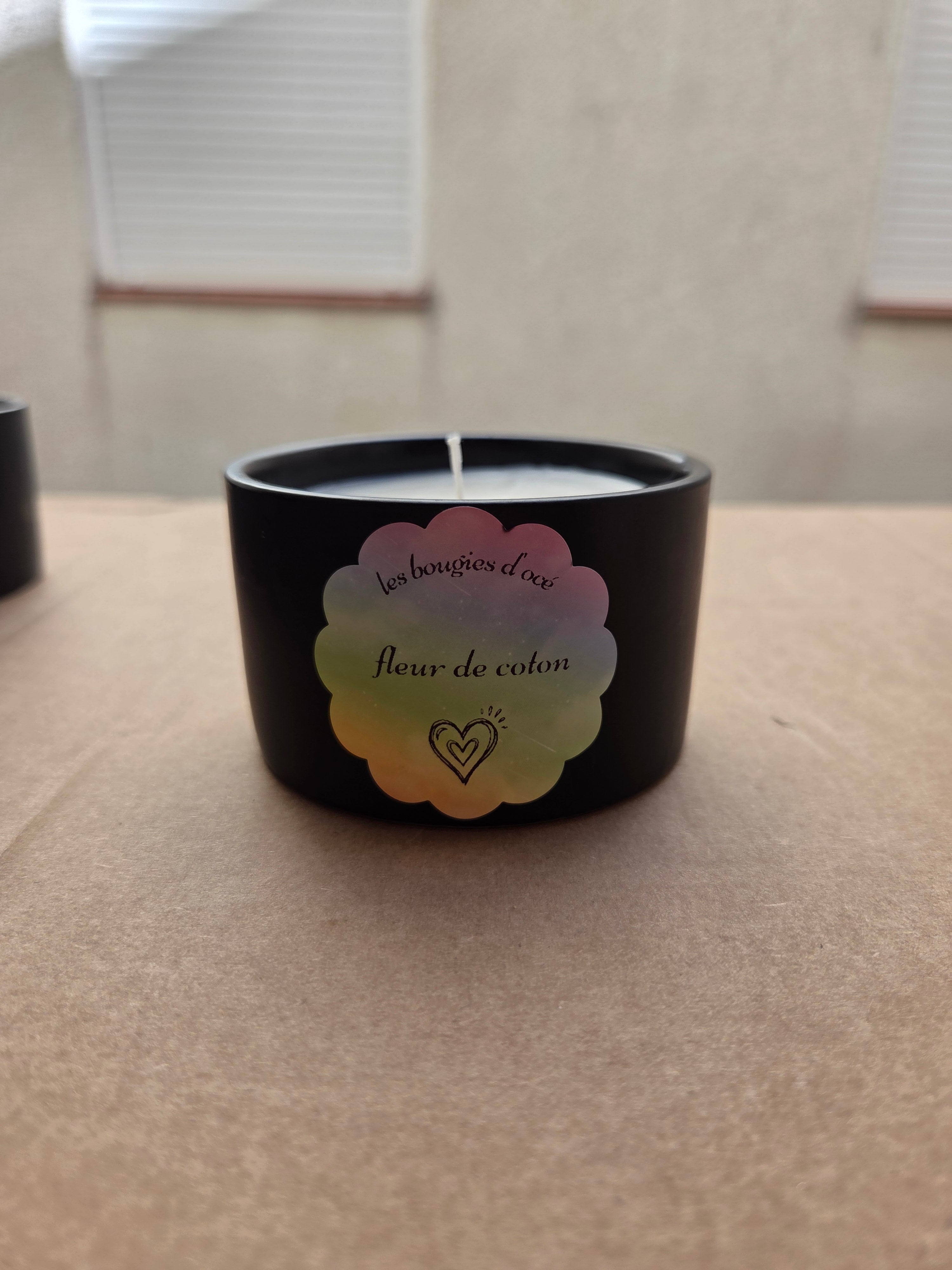 Pot moyen noir fleur de coton