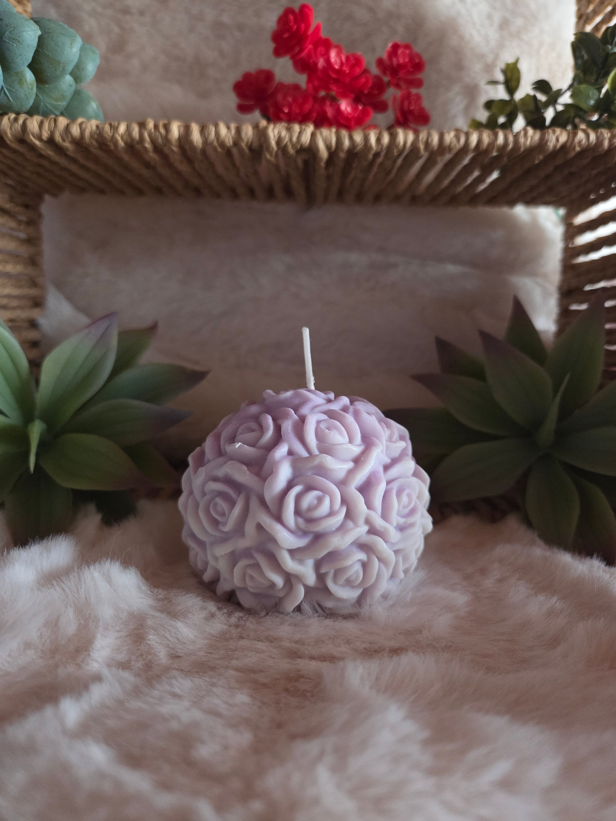 Bougie Moulée "Boule de Roses" (150 g) – Senteur Lavande