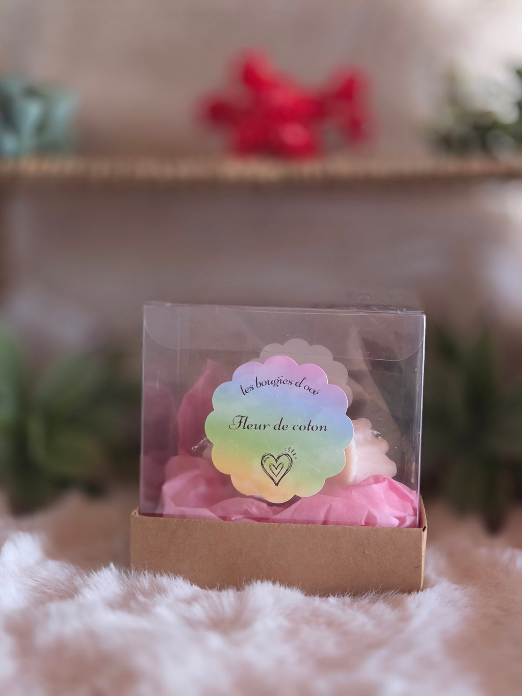 Bougie Moulée "Mains Cœur Sculpté" (150 g) – Senteur Fleur de Coton