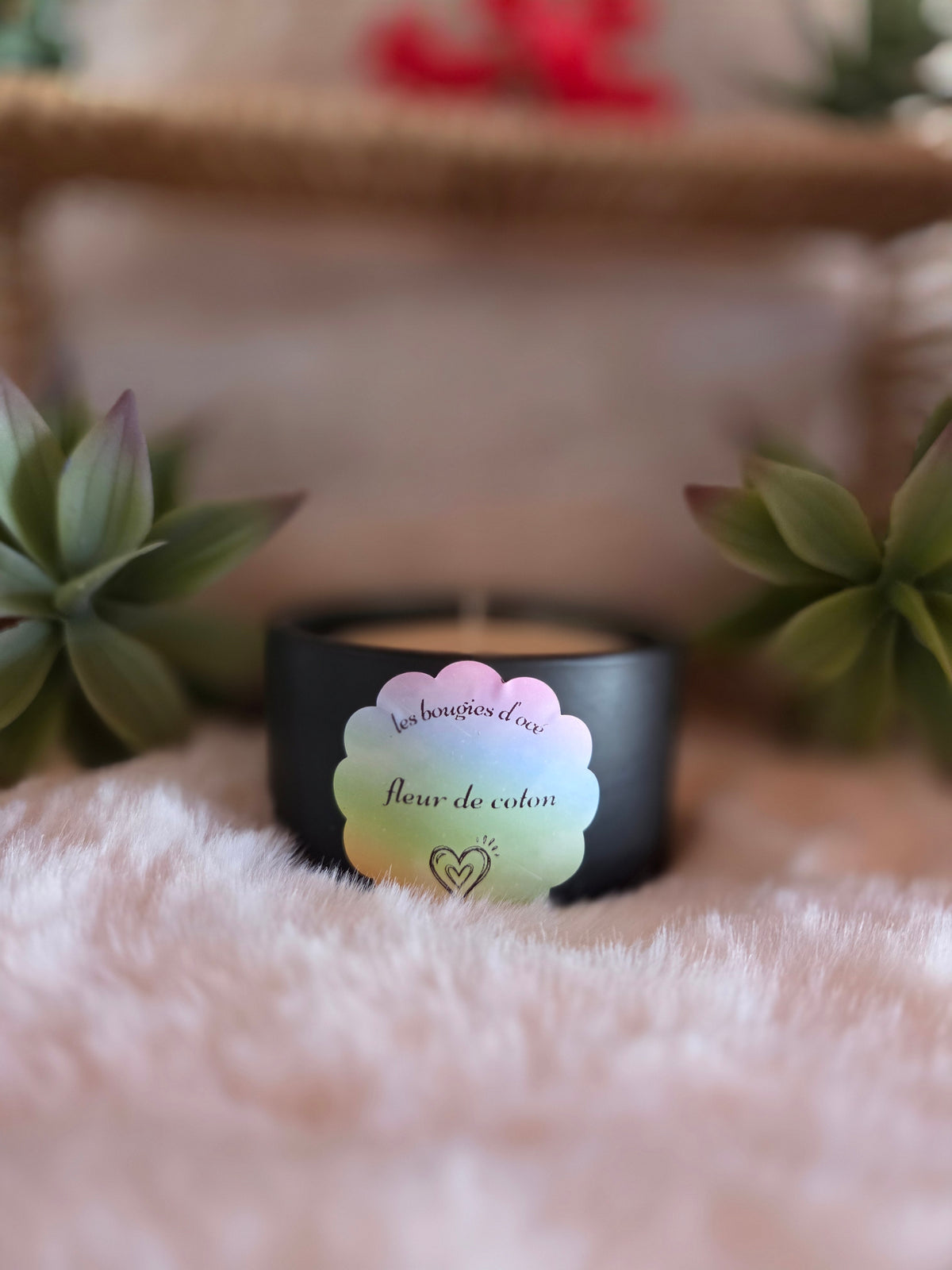 Bougie Parfumée en Pot Noir — Senteur Fleur de Coton