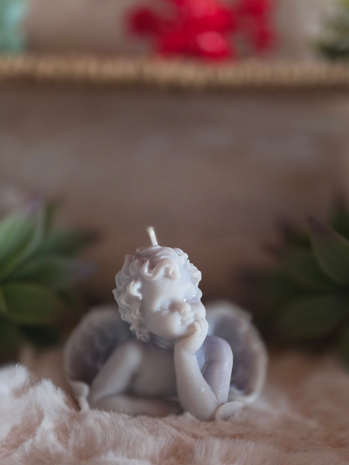 Bougie Moulée "Ange Penseur" (150 g) – Senteur Fleur de Coton